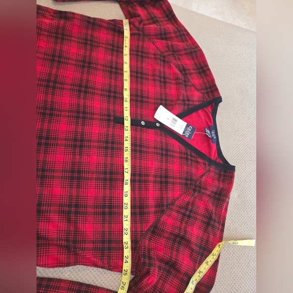 New Chaps Women's 3x Henley long sleeve shirt with 5 button - Picture 5 of 11